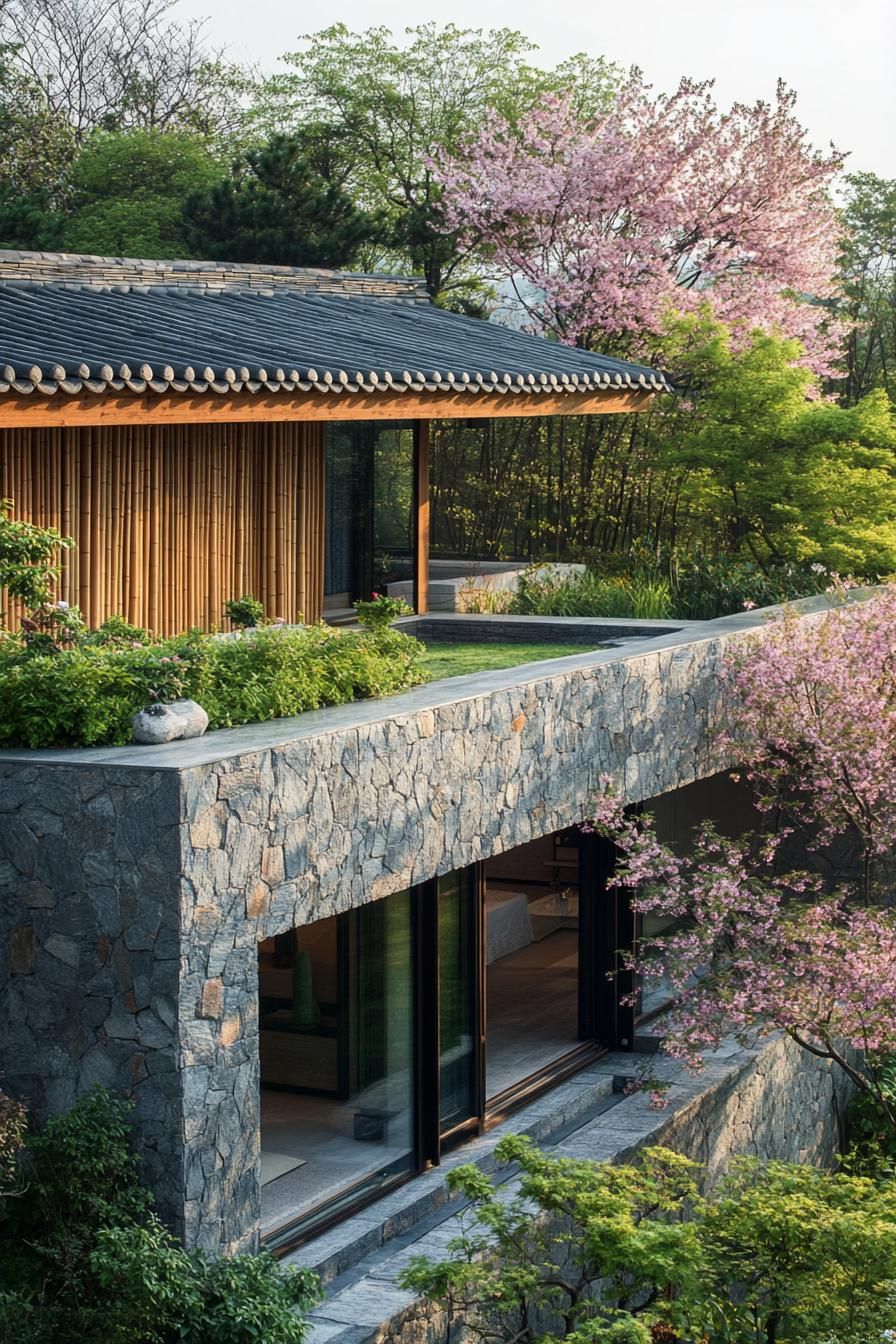 Natural Bamboo and Stone Accent Walls - photo 3