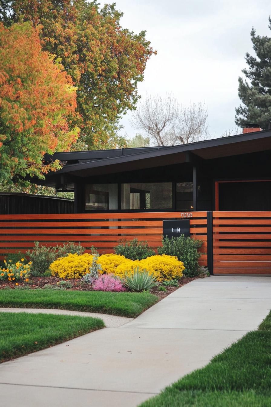 Horizontal Wood Slat Fencing Ideas