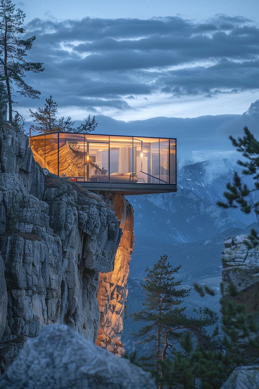 Cliffside Floating Glass Cabin - photo 3