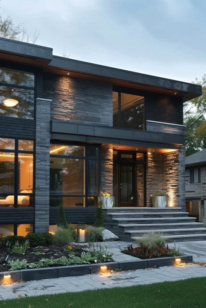 Charcoal Grey Exterior Wall Ideas