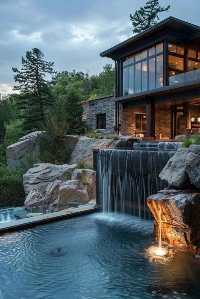 Waterfall-Fed Heated Pools