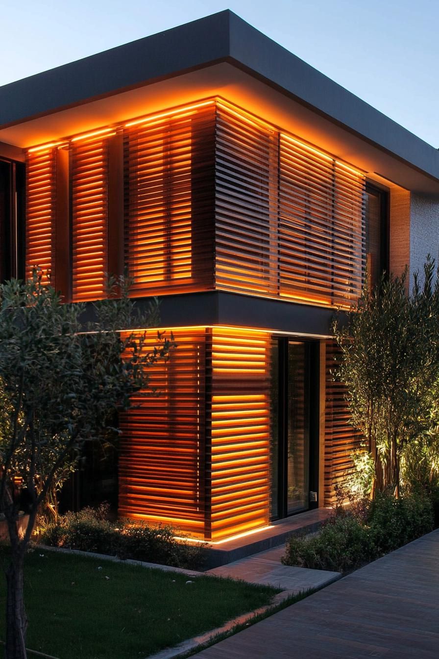 Wooden Slat Facades With Hidden Lighting - photo 3
