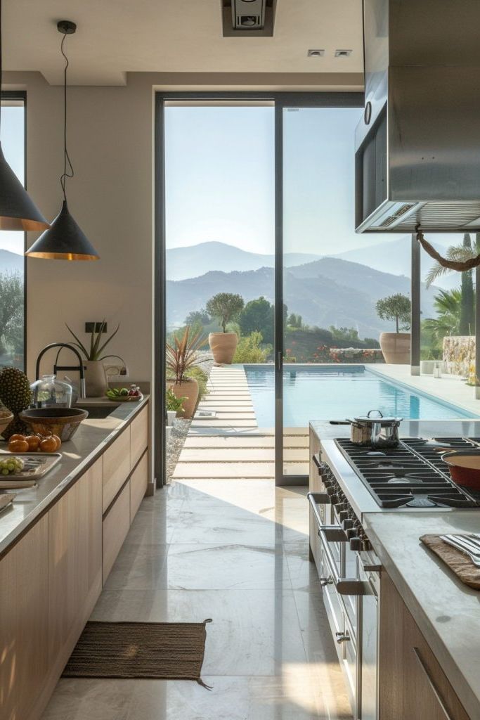 A Pool That Meets the Kitchen Window