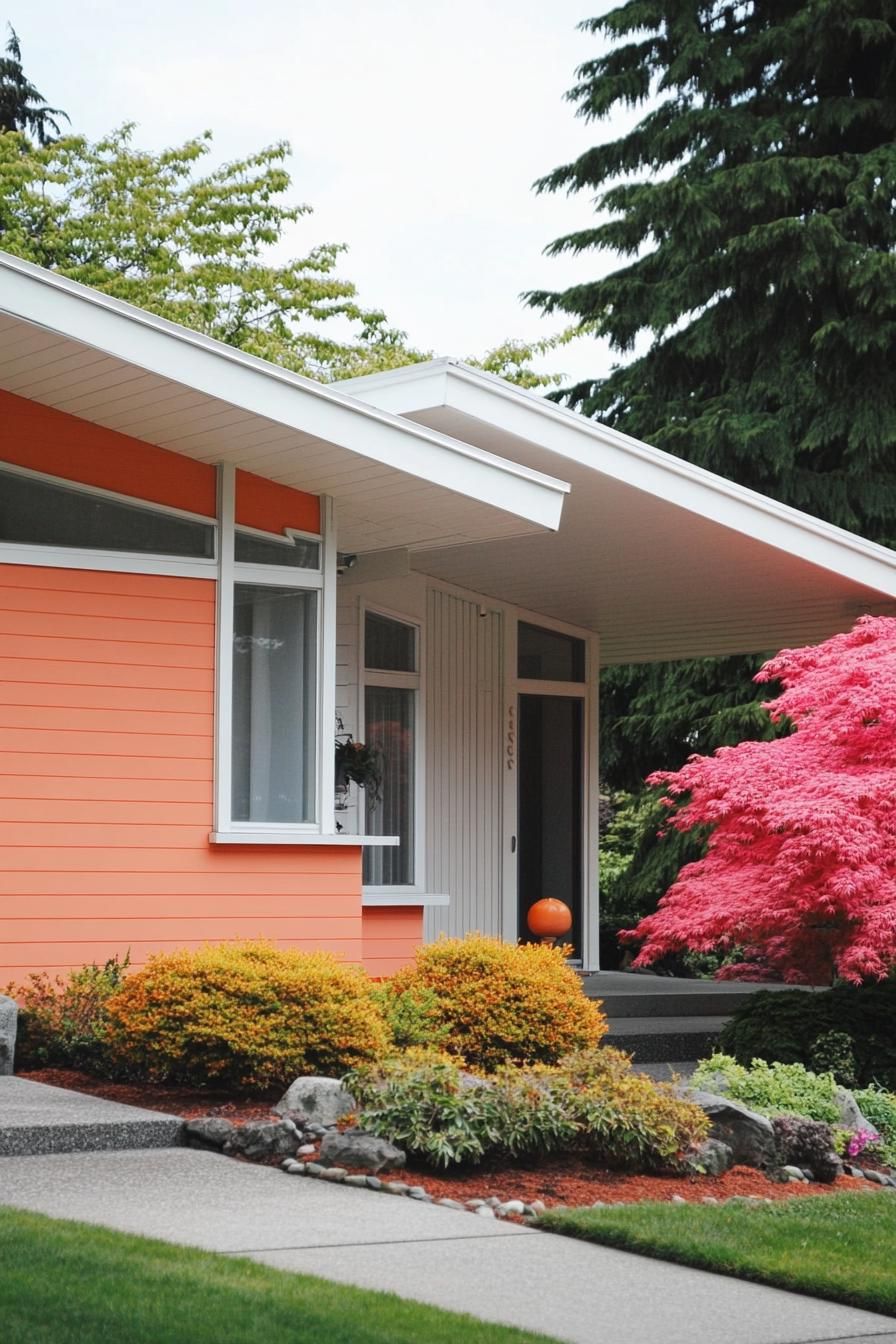 Aqua and Coral with Crisp White Trim