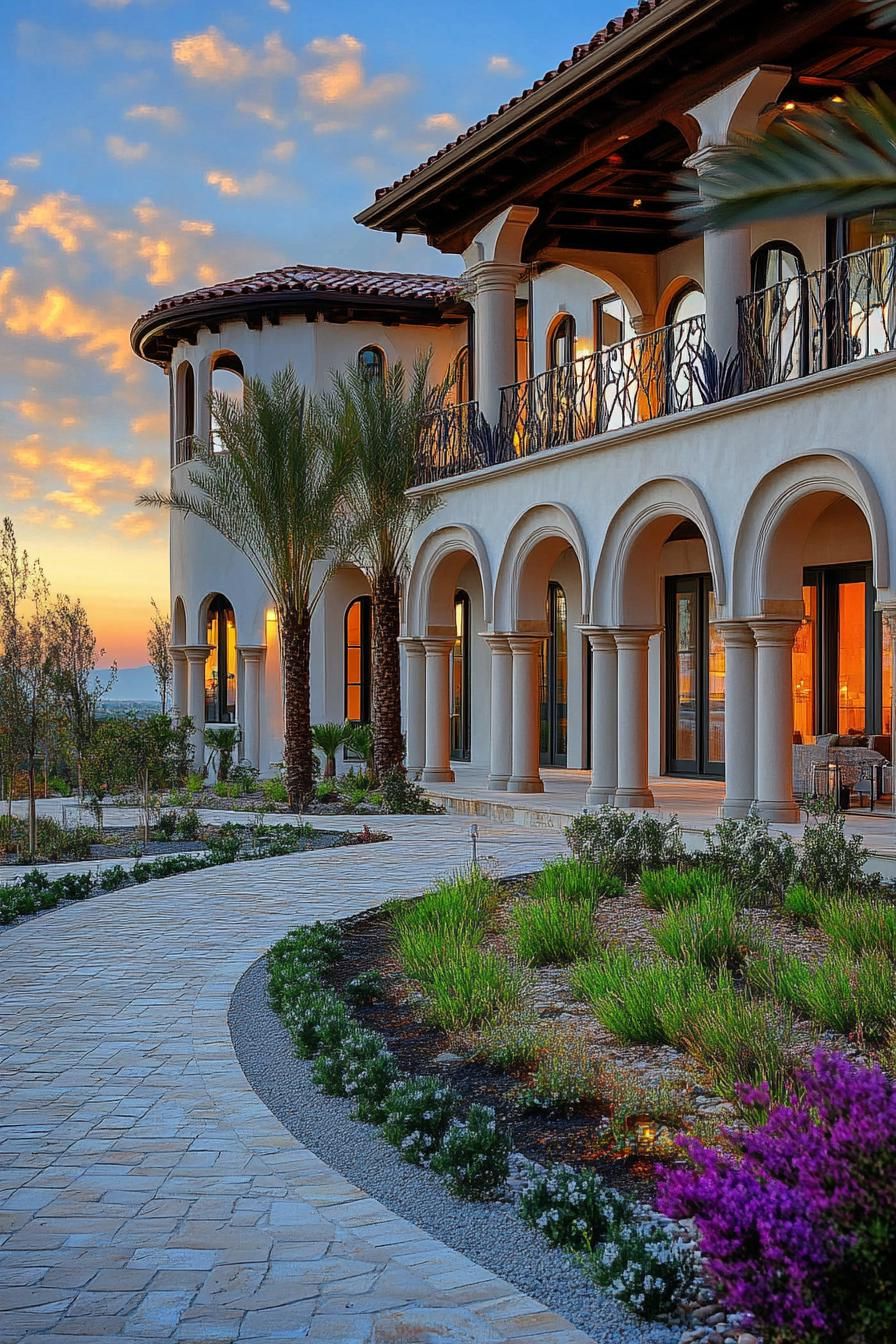 Archways Glowing Under a Mediterranean Sunset