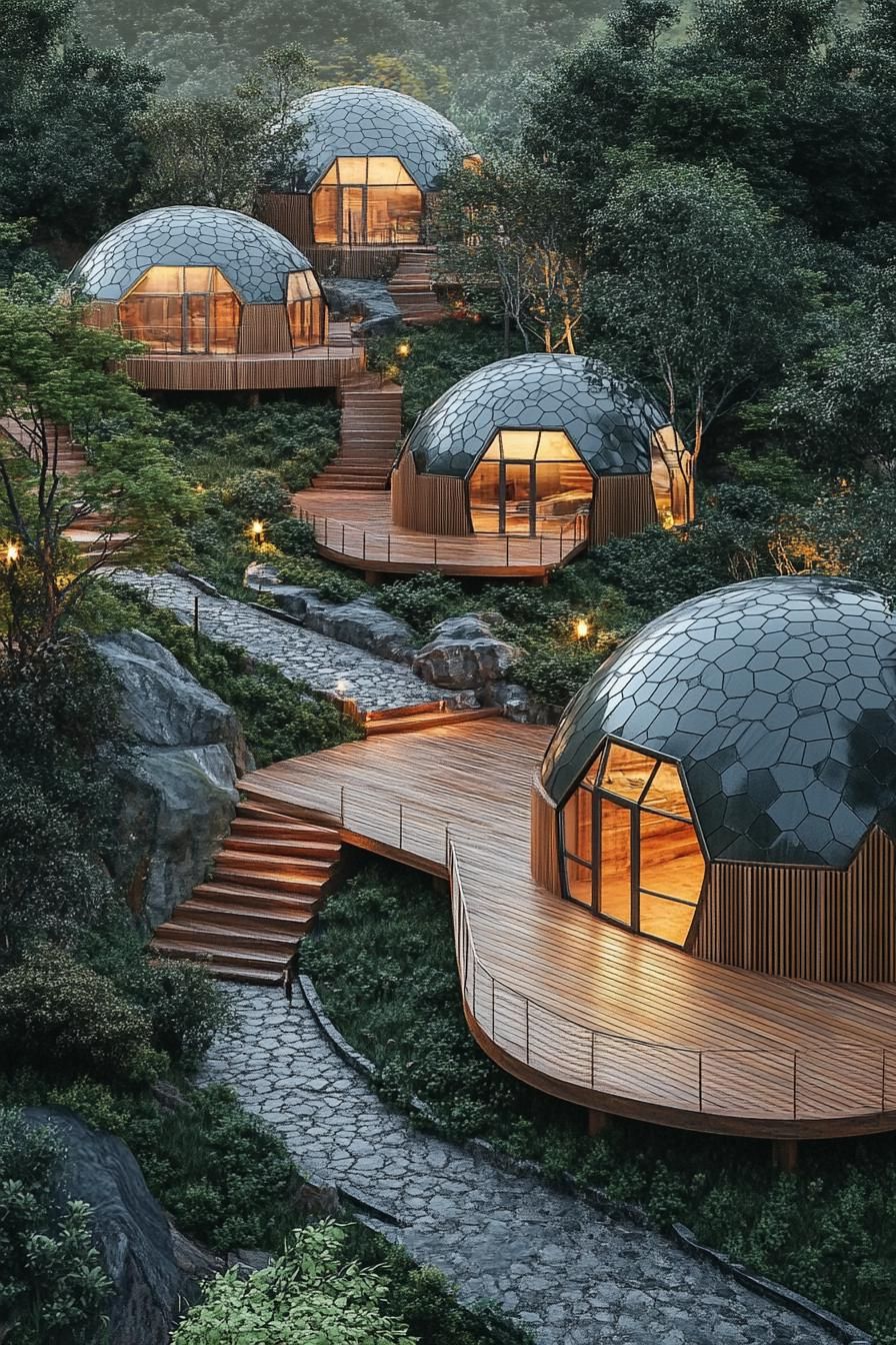 11) Dome Cabins Nestled in the Forest