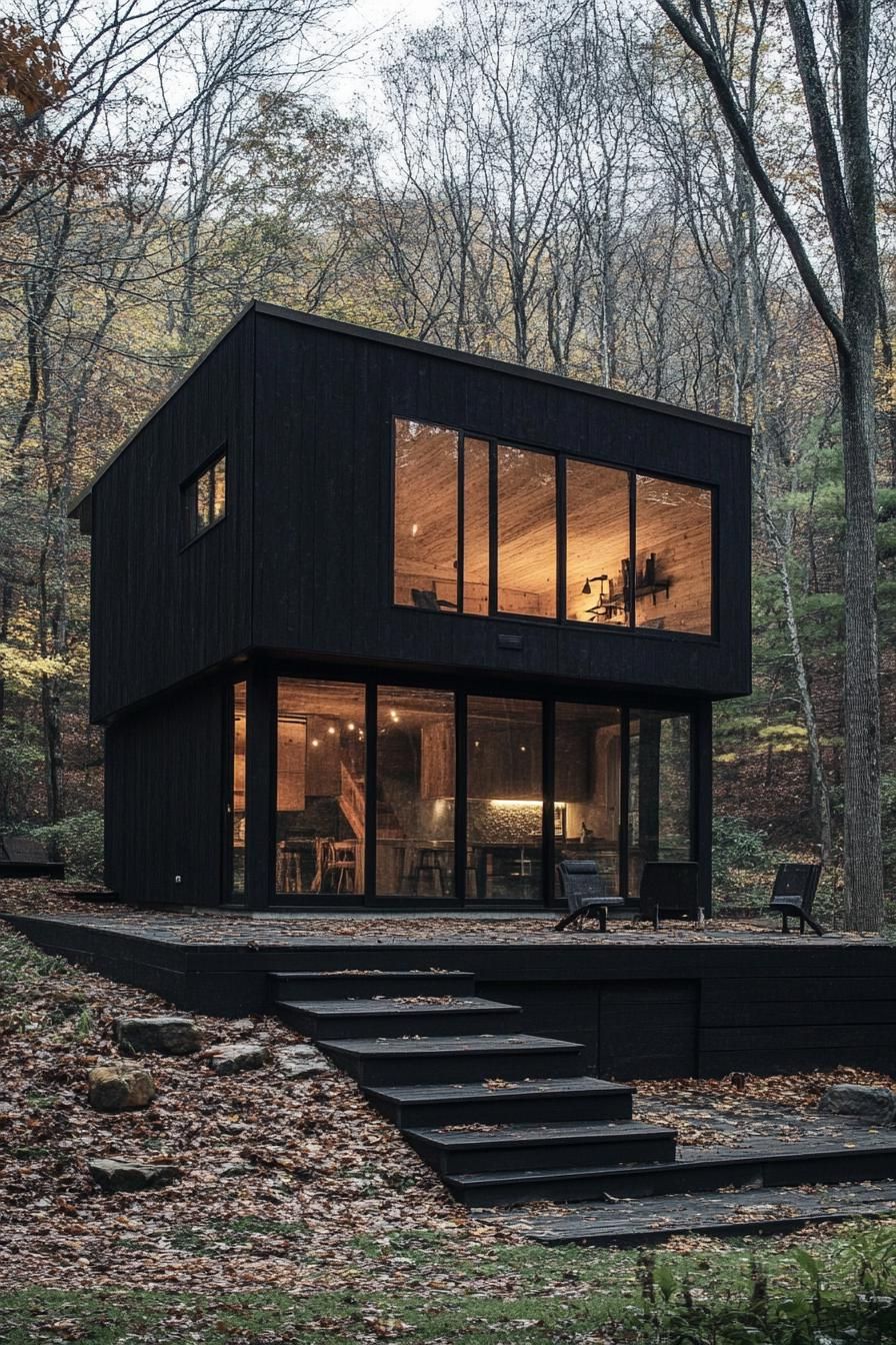 Forest Cabin With Blackened Wood Exterior - photo 4