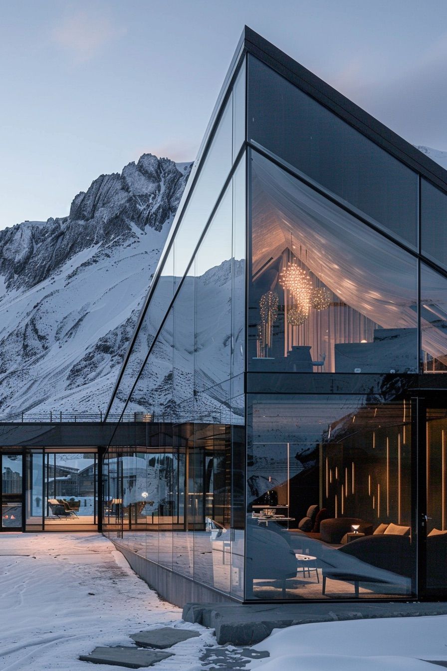 Angular Geometric Glass Cabin - photo 3