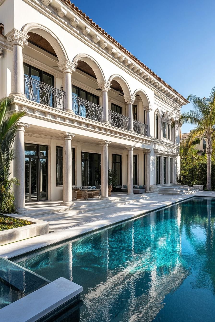 French Mansion With Poolside Elegance