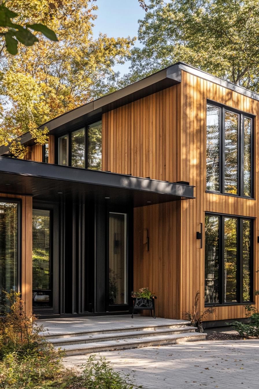 Vertical Cedar Shiplap Paired With Black Trim - photo 2