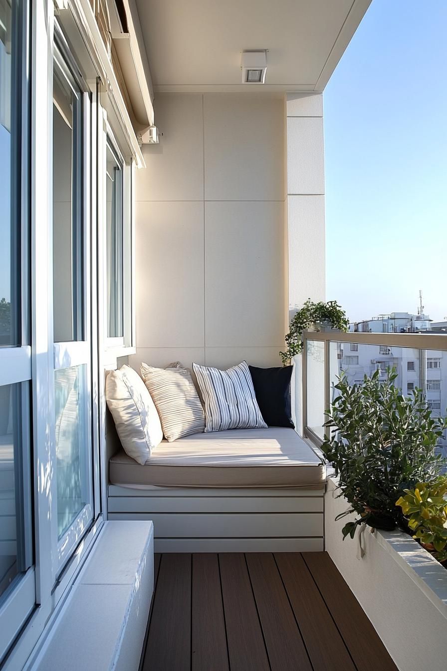 Minimalistic Balcony With Built-in Seating - photo 4