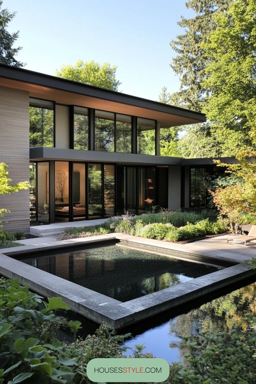 U-Shaped House Wrapped Around a Pool - photo 3