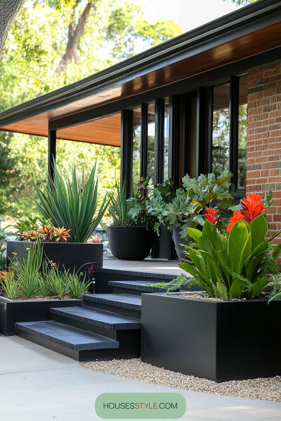 Low-profile, Mid-century Planters