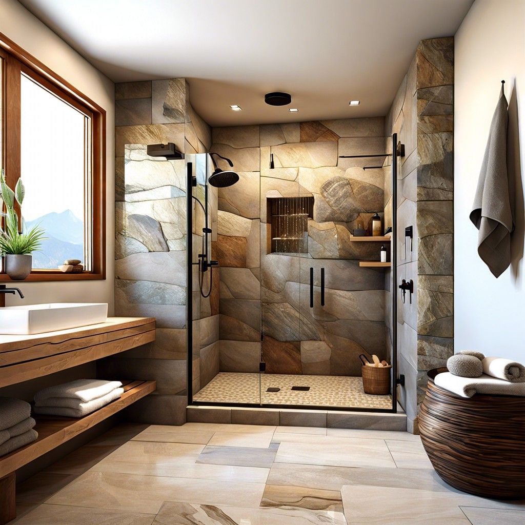 Showers Finished in Natural Stone