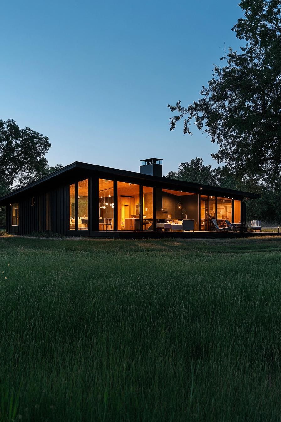 Twilight Lighting on a Modern Ranch