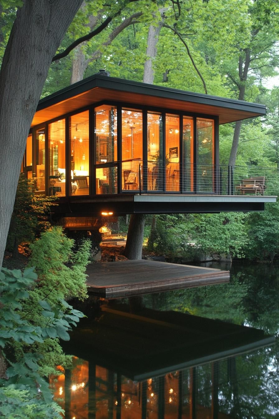 Modern Treehouses With Lake Views
