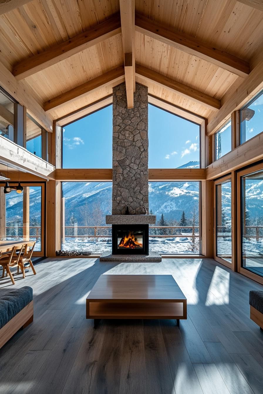 Timber Frame Home With Central Stone Fireplace - photo 3