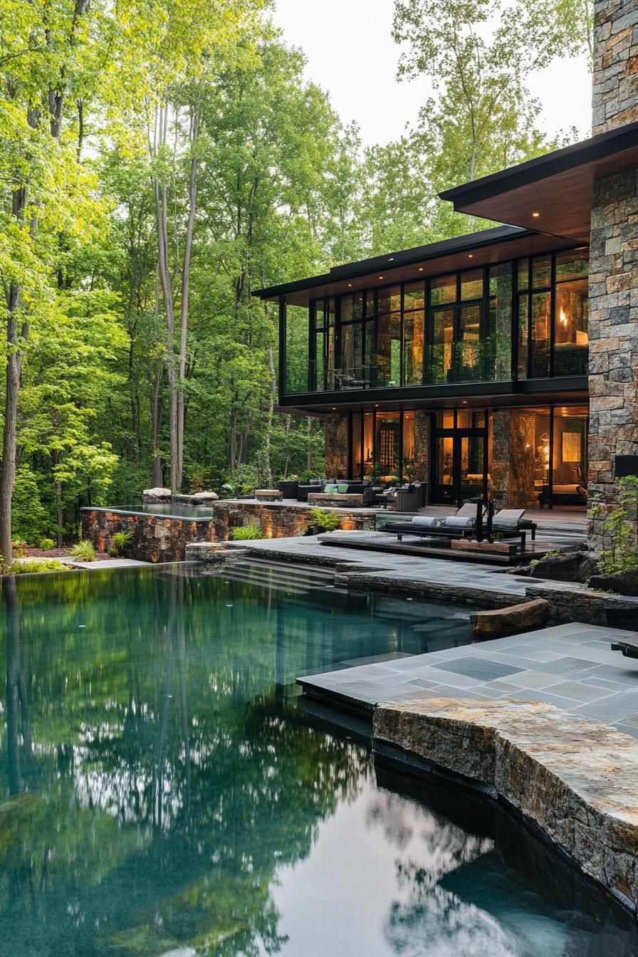 4) Natural Stone Lagoon Pool