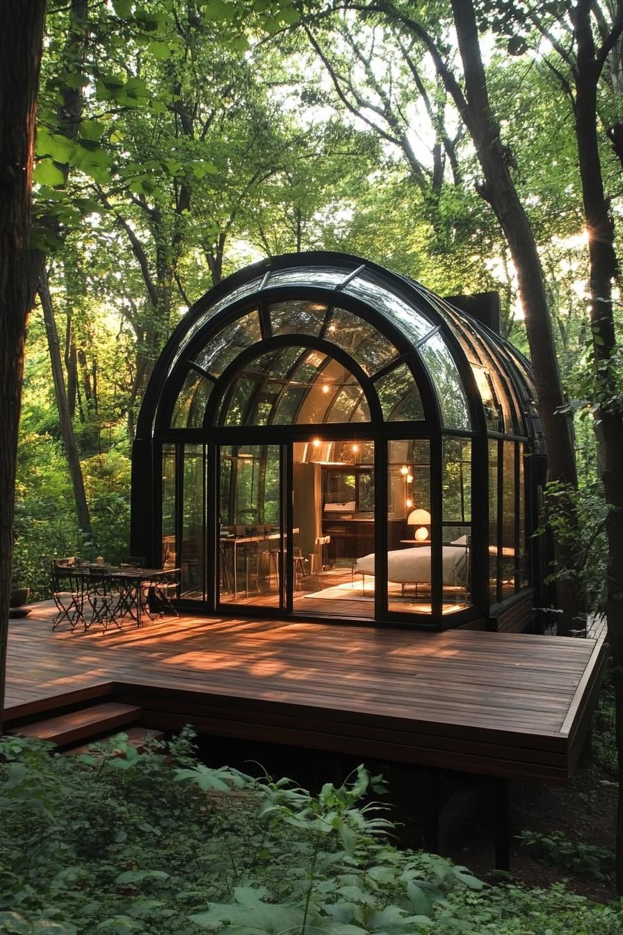 A Domed Glass Cabin in the Forest