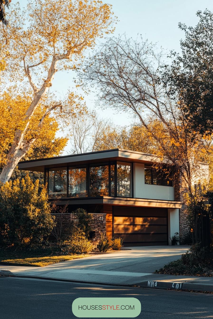 Sleek Flat Roof With Wide Eaves