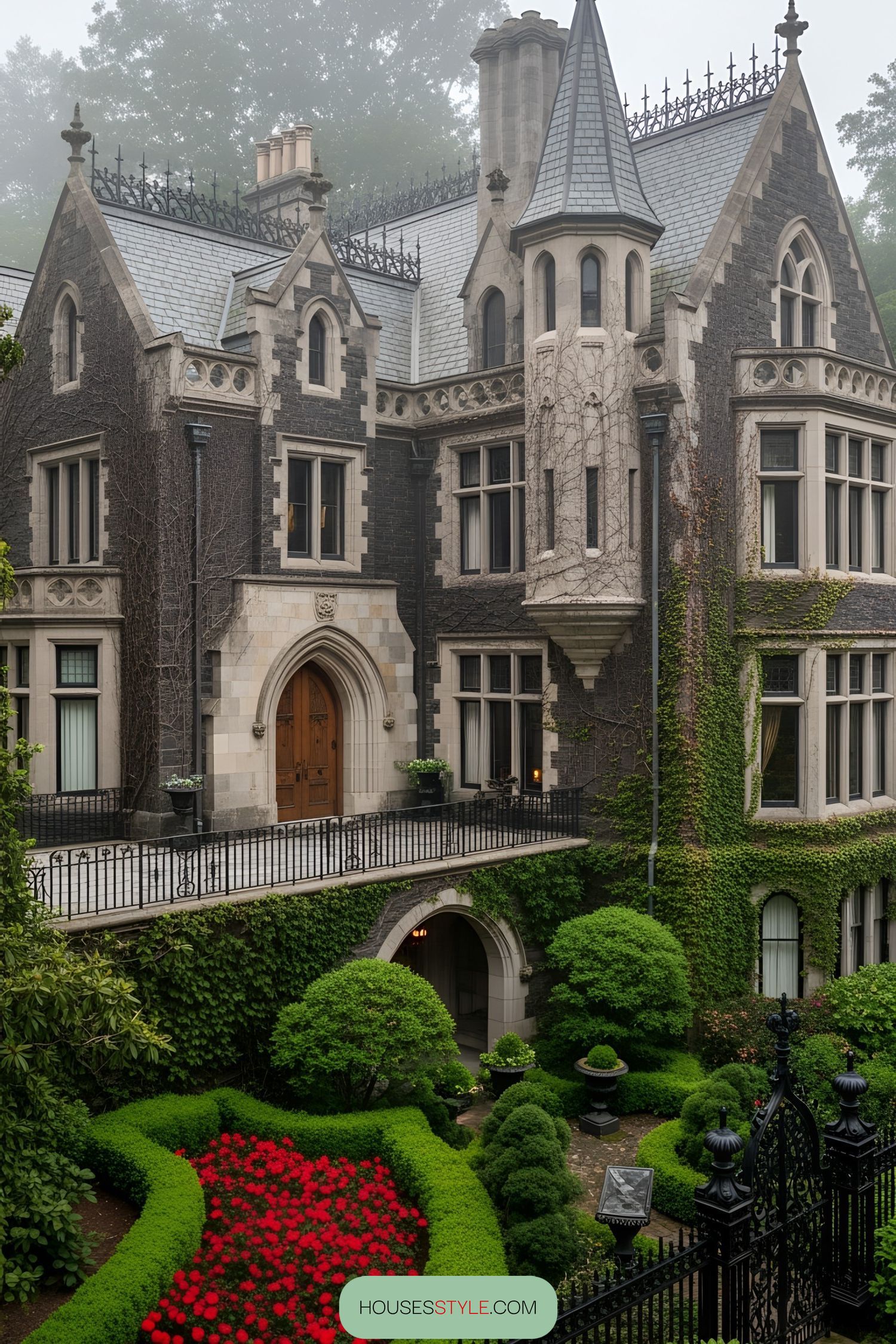 Ivy-Covered Towers at Twilight