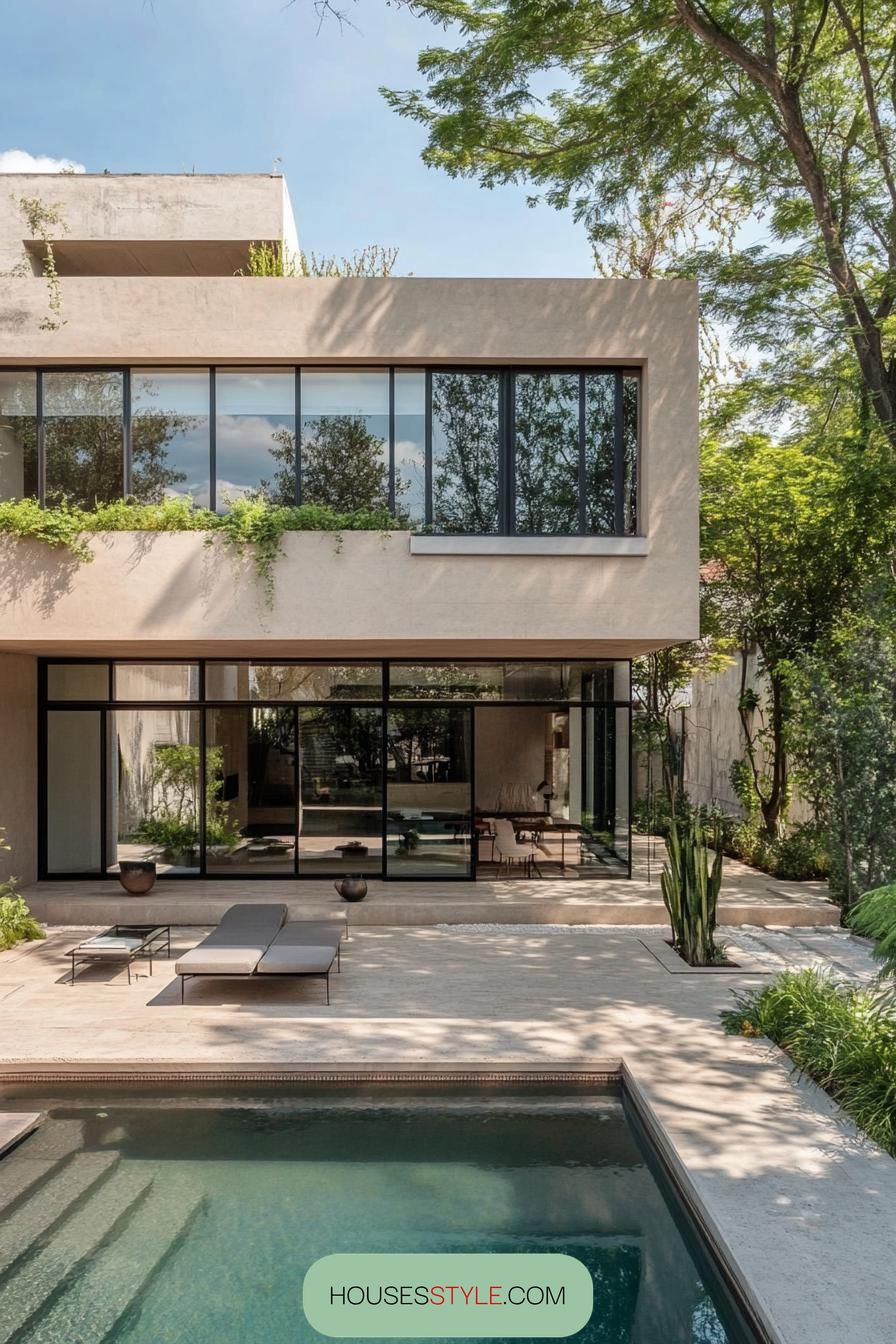 U-Shaped House Wrapped Around a Pool