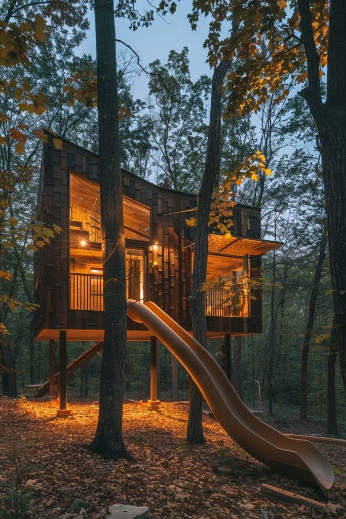 Cabin With a Built-In Slide
