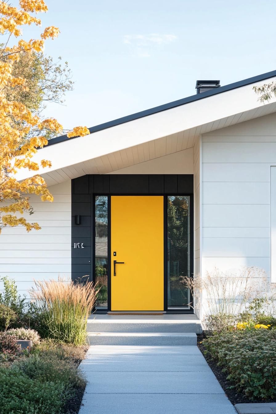Pale Yellow Door With a White Border - photo 3