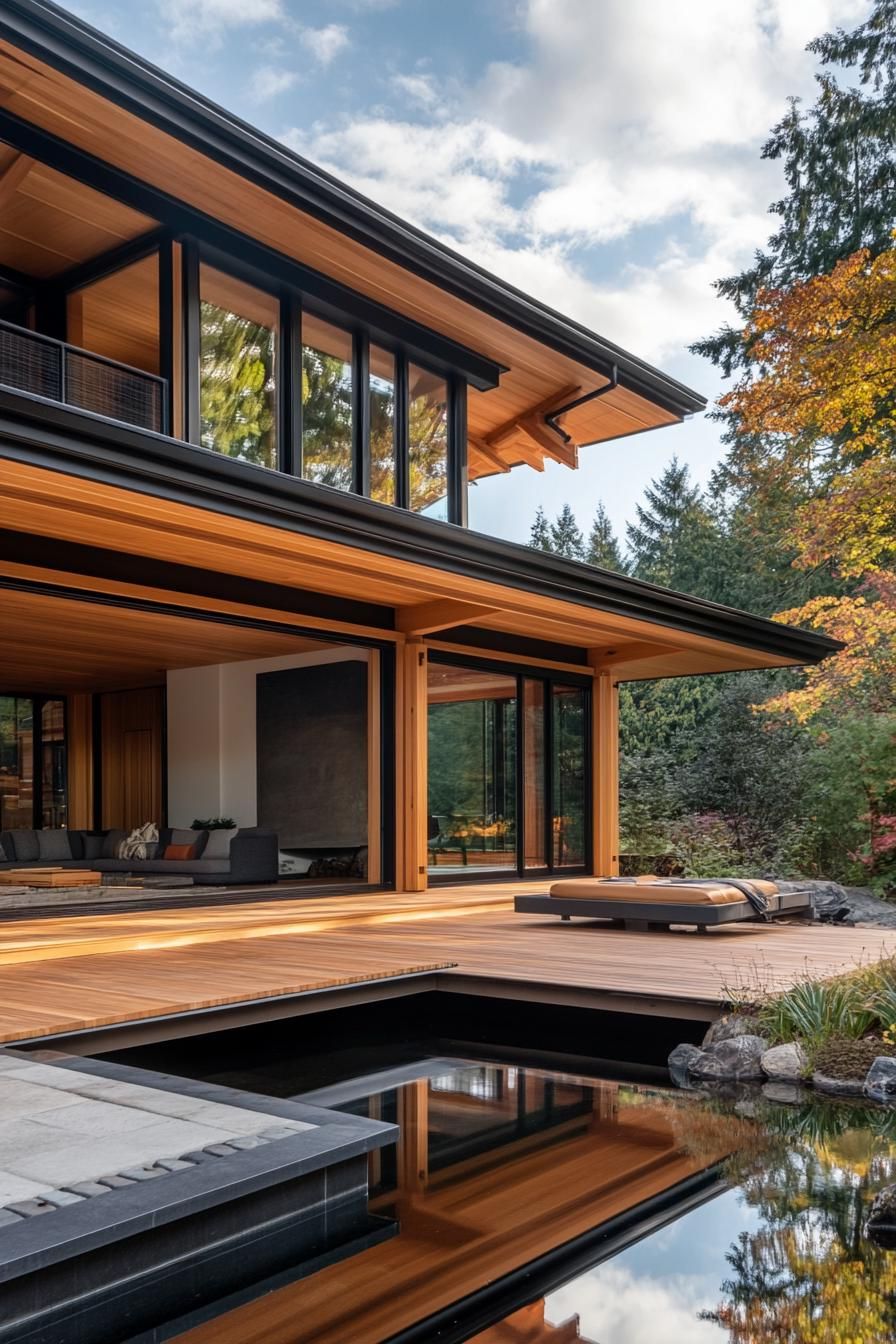 Timber Frames With Deep Overhangs and Floating Decks - photo 3