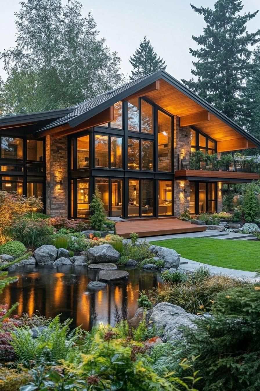 A Modern Chalet Shaded by Pines