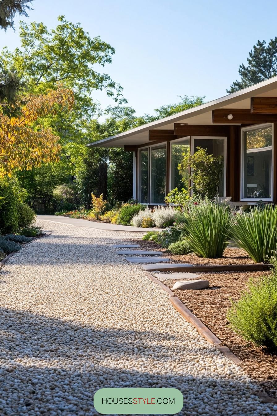 Clean, Gravel Pathways With Bold Edging