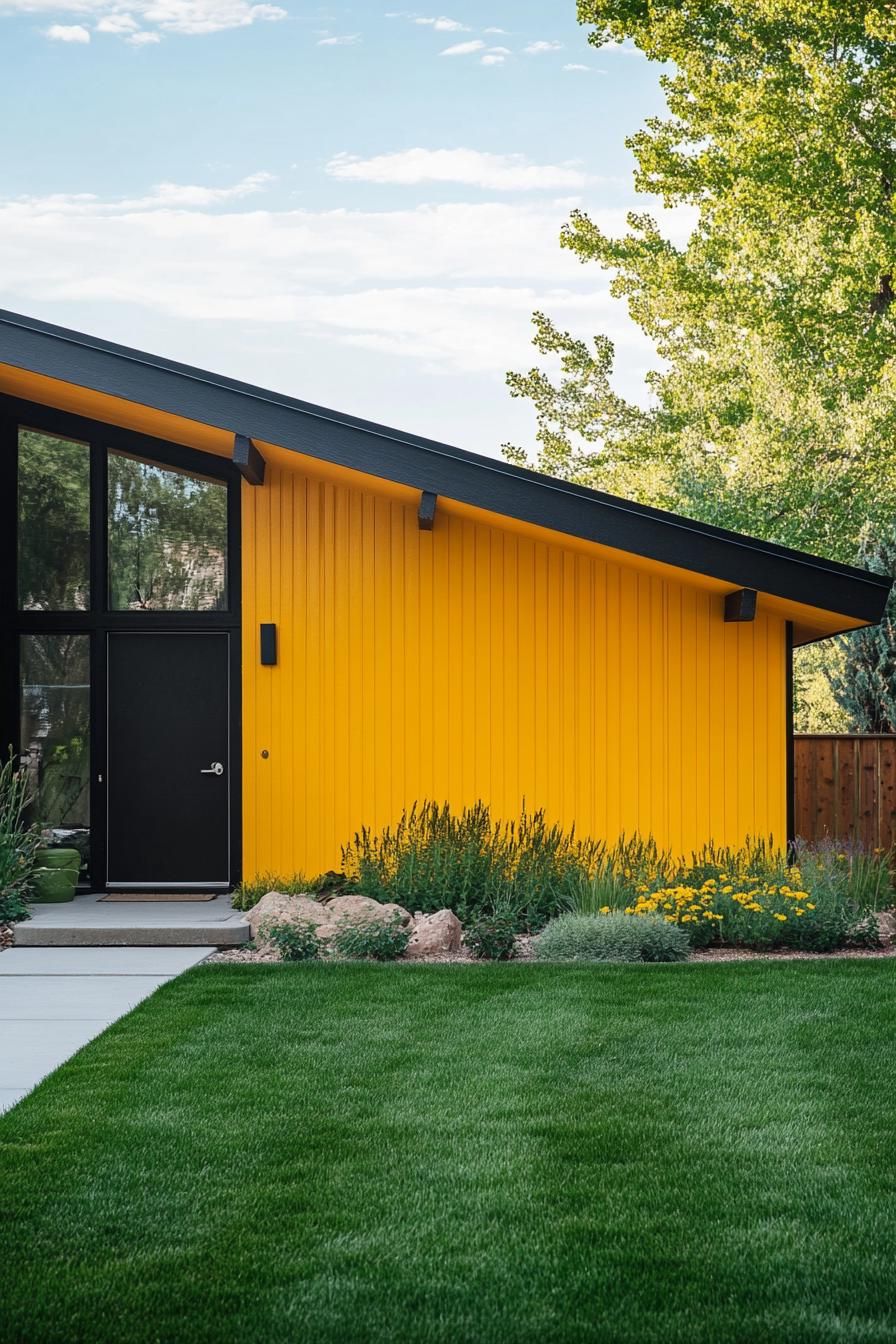 Mustard Yellow Paired with Charcoal Trim