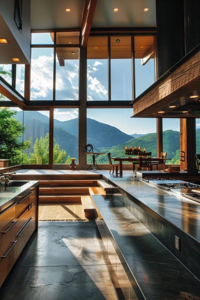 Sunken Kitchen With a Raised View