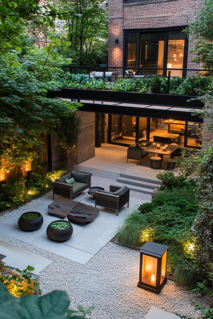 Roof Garden Seating With Japanese Lanterns - photo 2