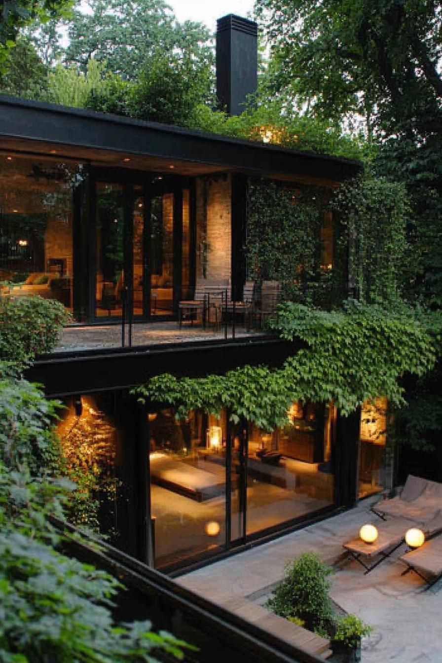 Rooftop Garden Seating With Japanese Lanterns - photo 3