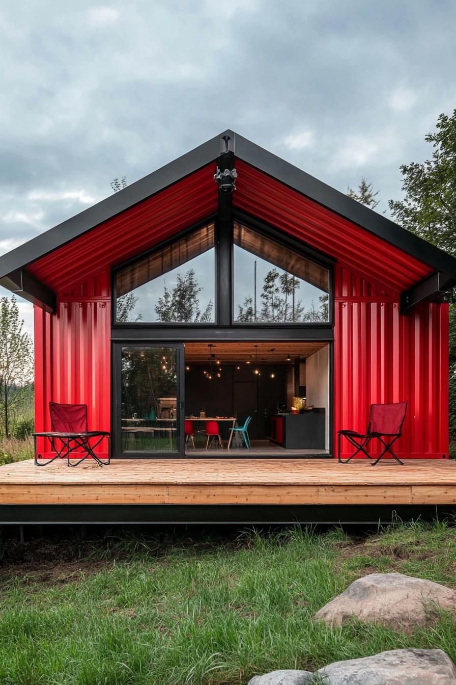 A Bold Red Container Retreat