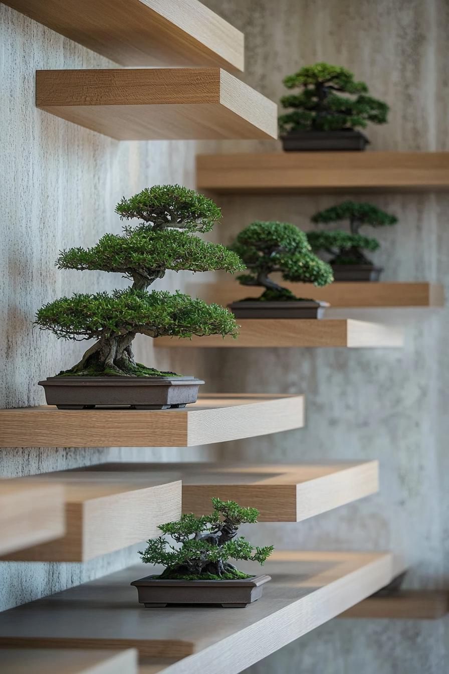 Wall-Mounted Bonsai Display Shelves - photo 4