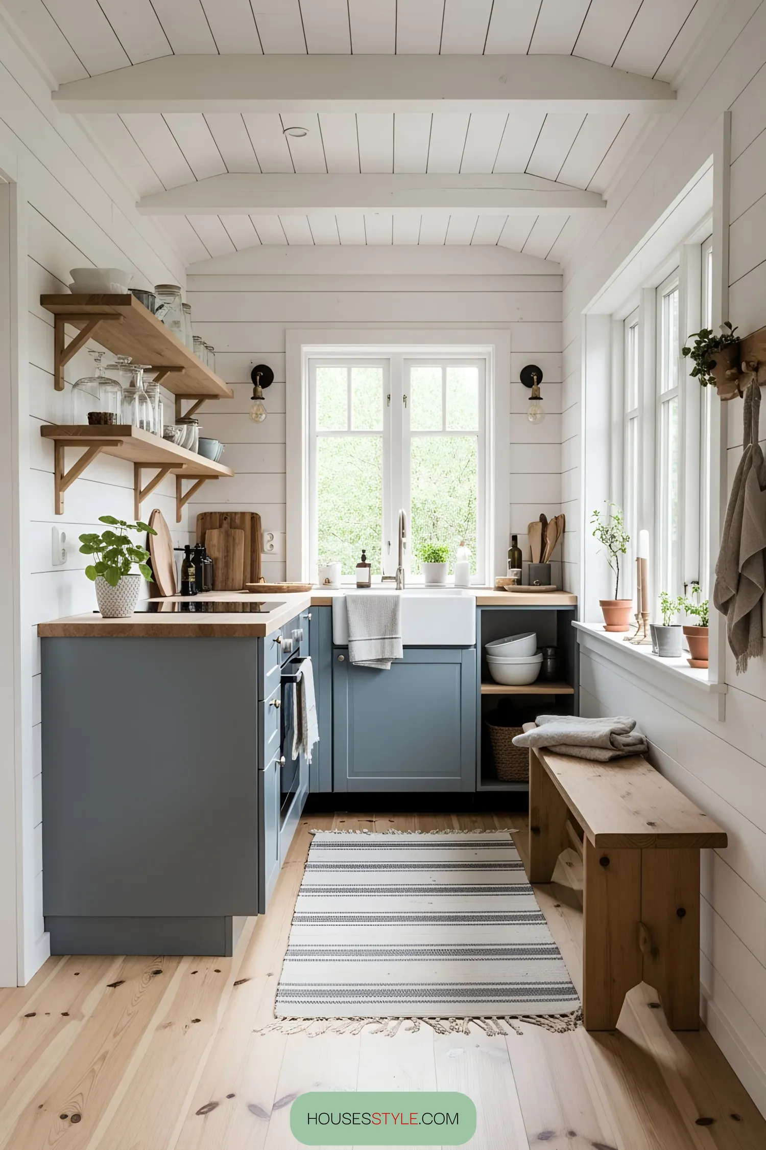 Blue Cabinets Bring Kitchen Style