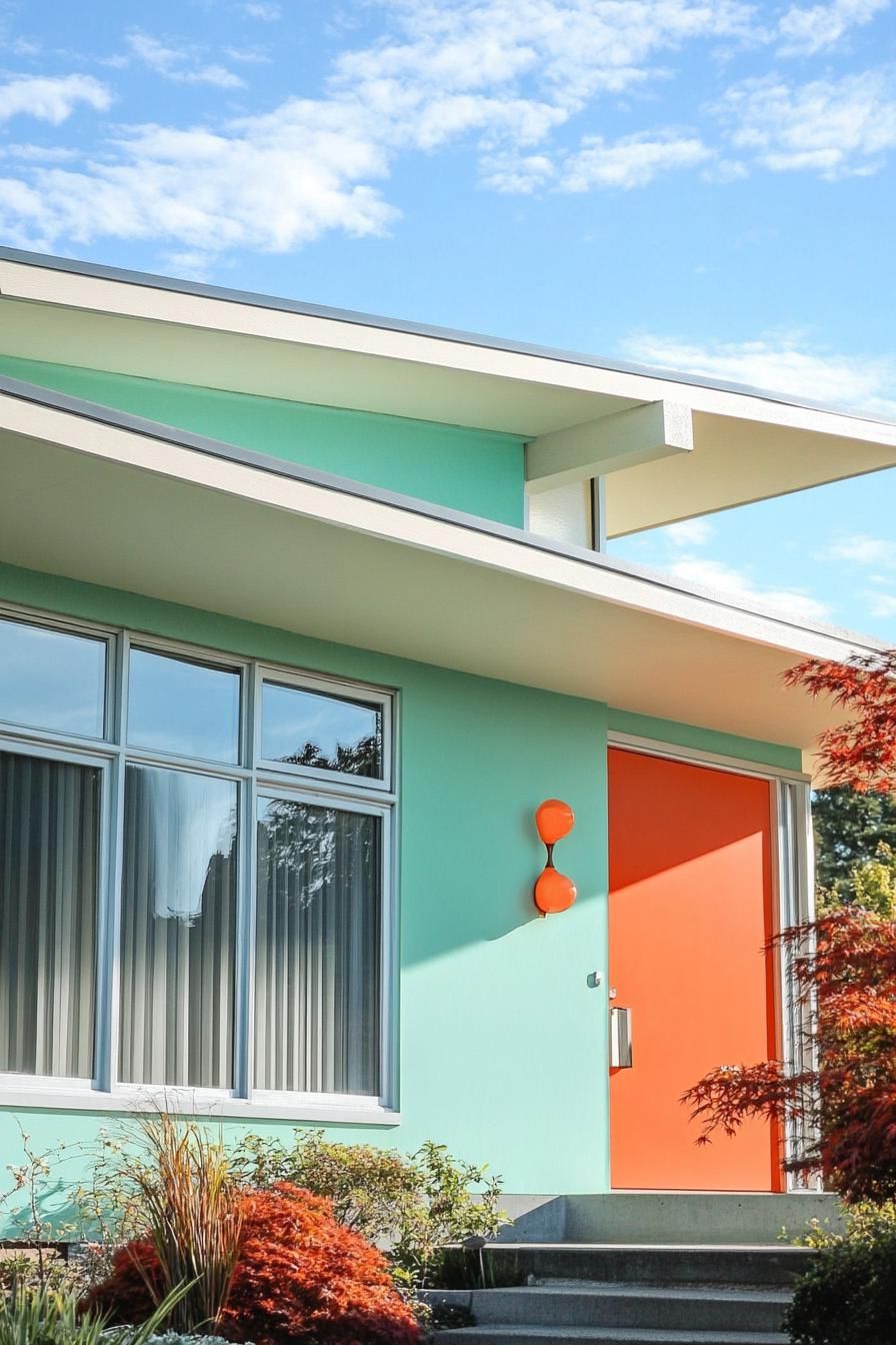 Soft Mint Green with Vibrant Orange Accents - photo 2