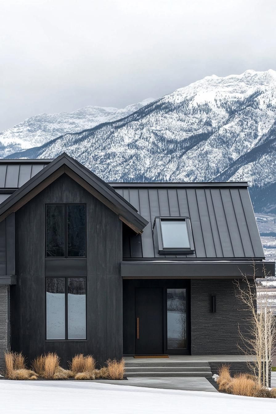 Charcoal Stucco Walls Under A Black Metal Roof - photo 4