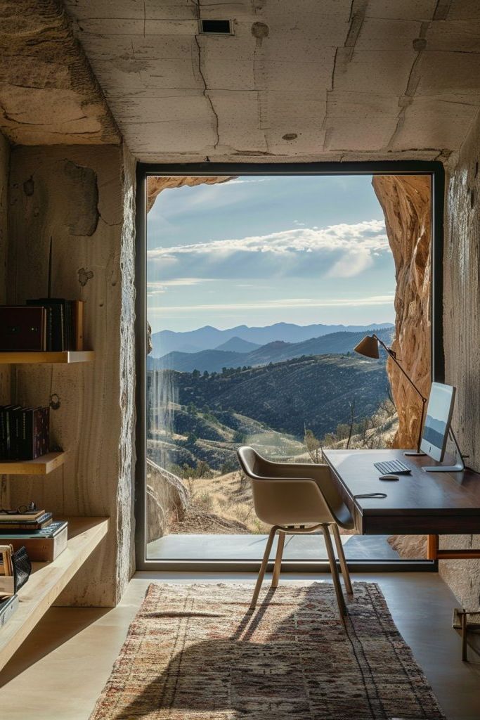 Hillside Cave Office With Wide Openings - photo 3