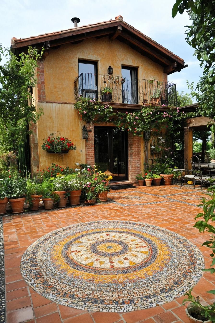 Herb Garden Patio Paved With Mosaic Tiles - photo 2