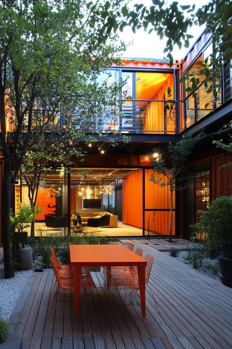 Container Home With Central Courtyard