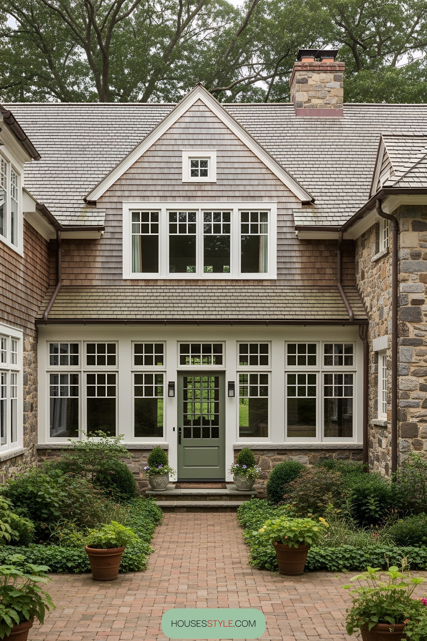 Brick Retreat With Mid-Century Style