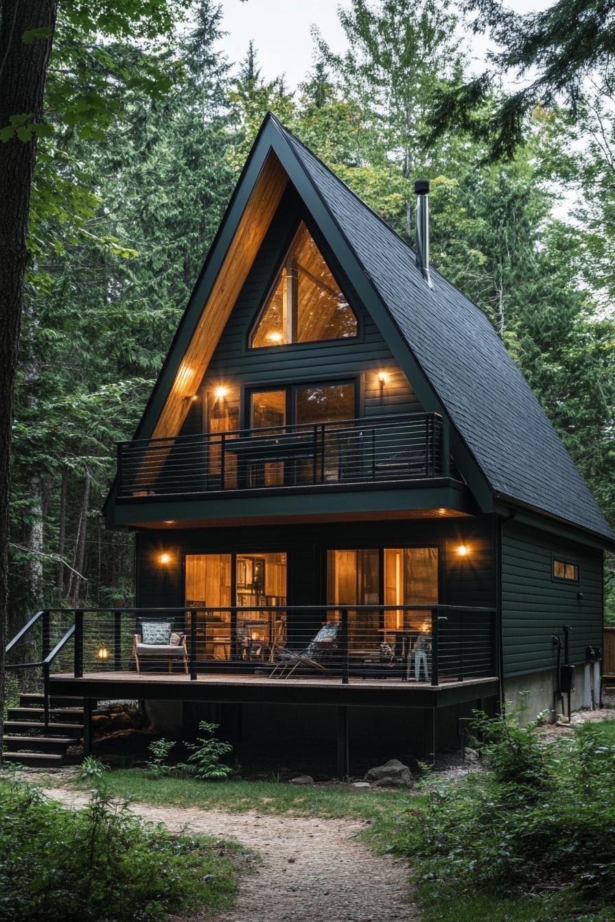 Charcoal-Colored Metal Roof Design