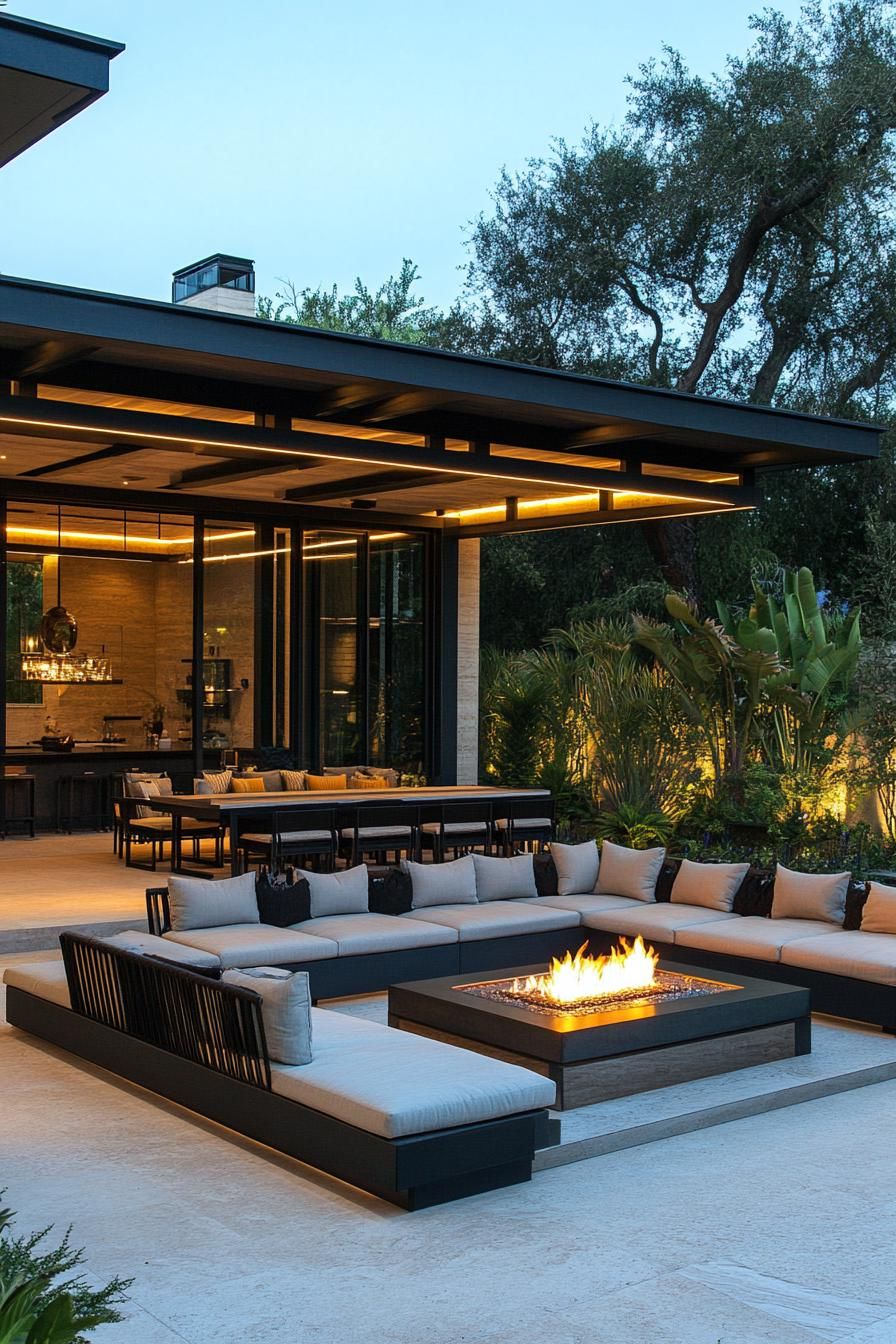 Modern Home With an Outdoor Fire Pit