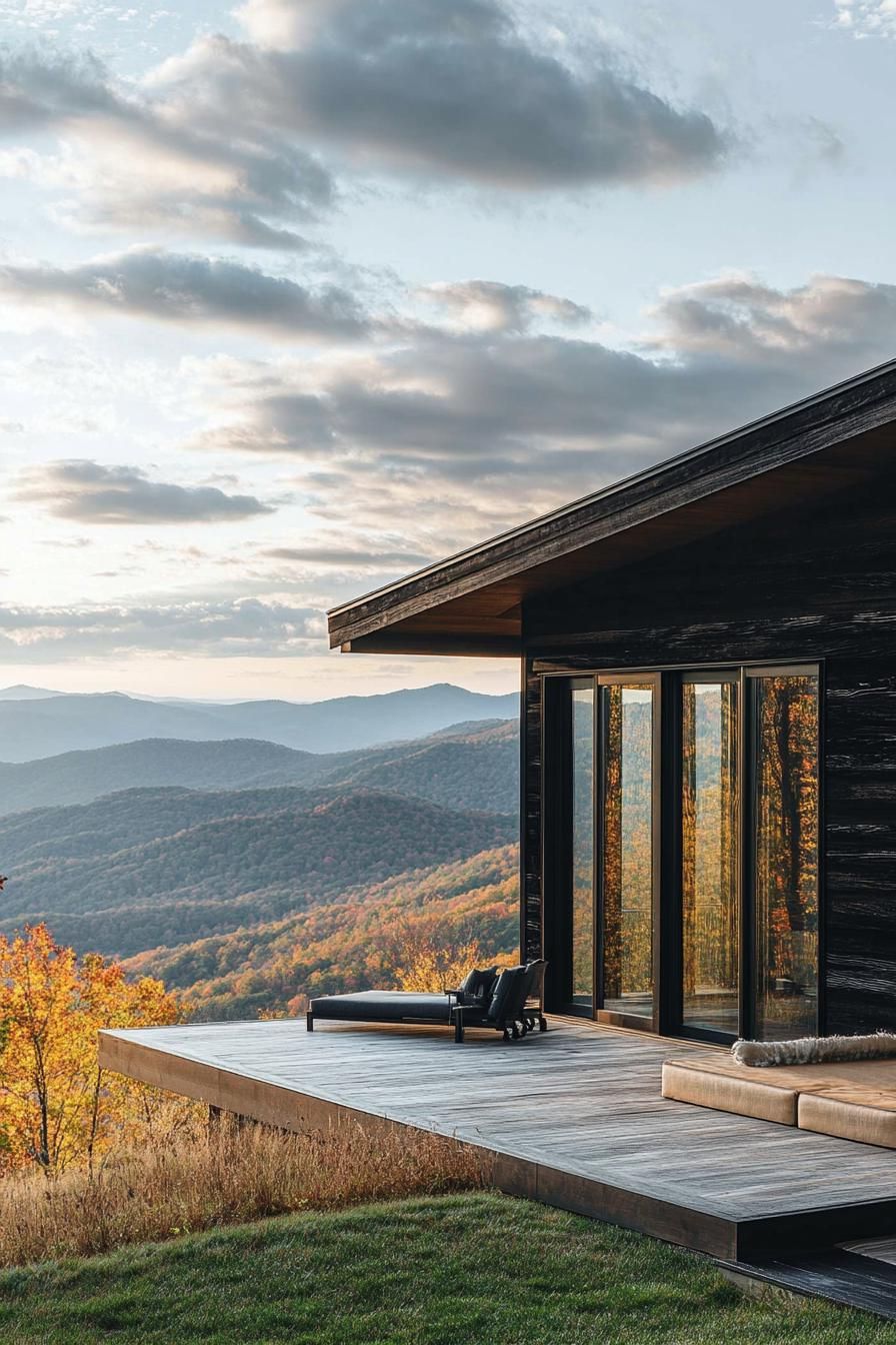 Black Log Cabin With Floor-to-ceiling Glass - photo 3