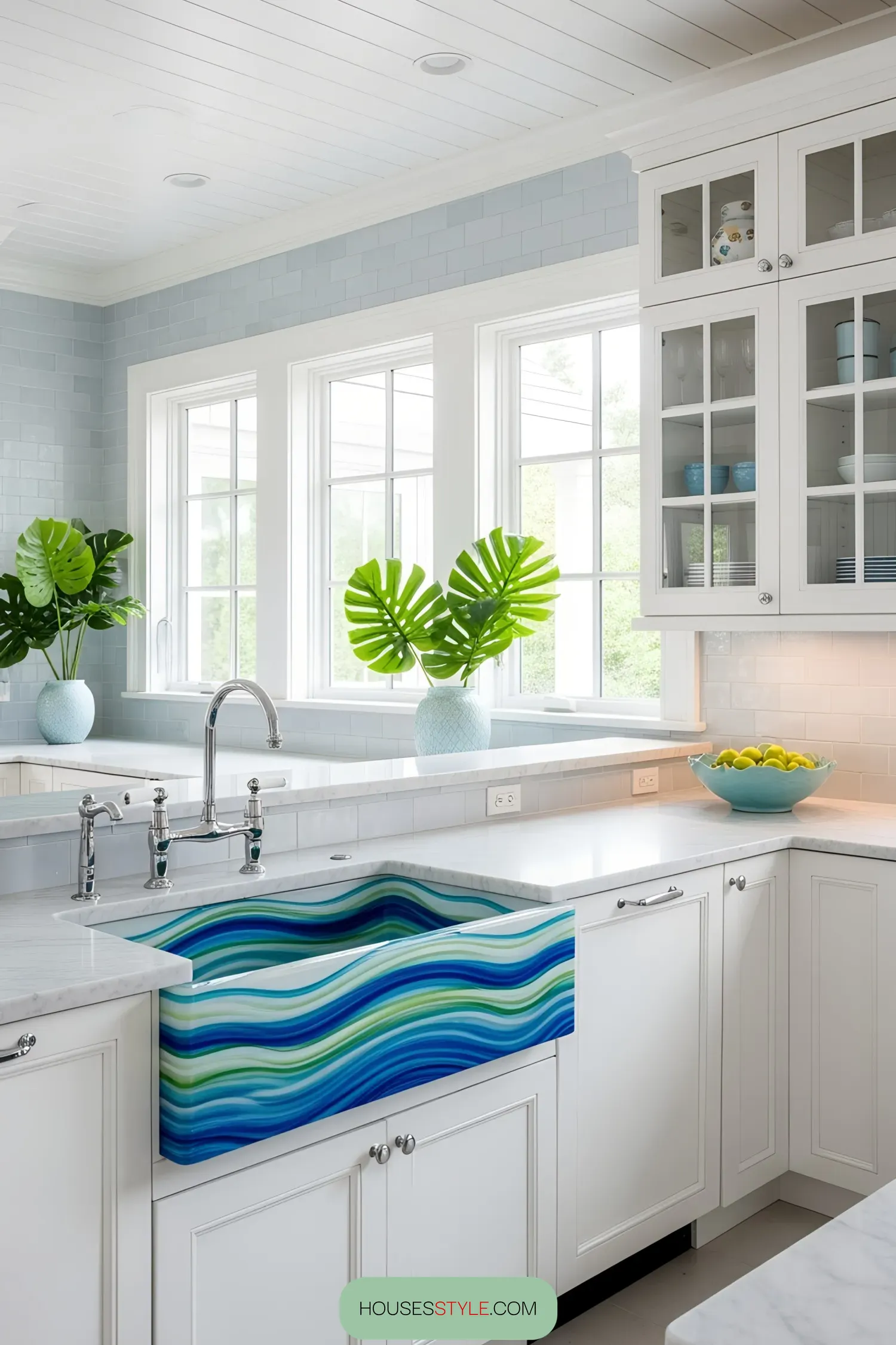 A Wave-Inspired Wash Station With Style