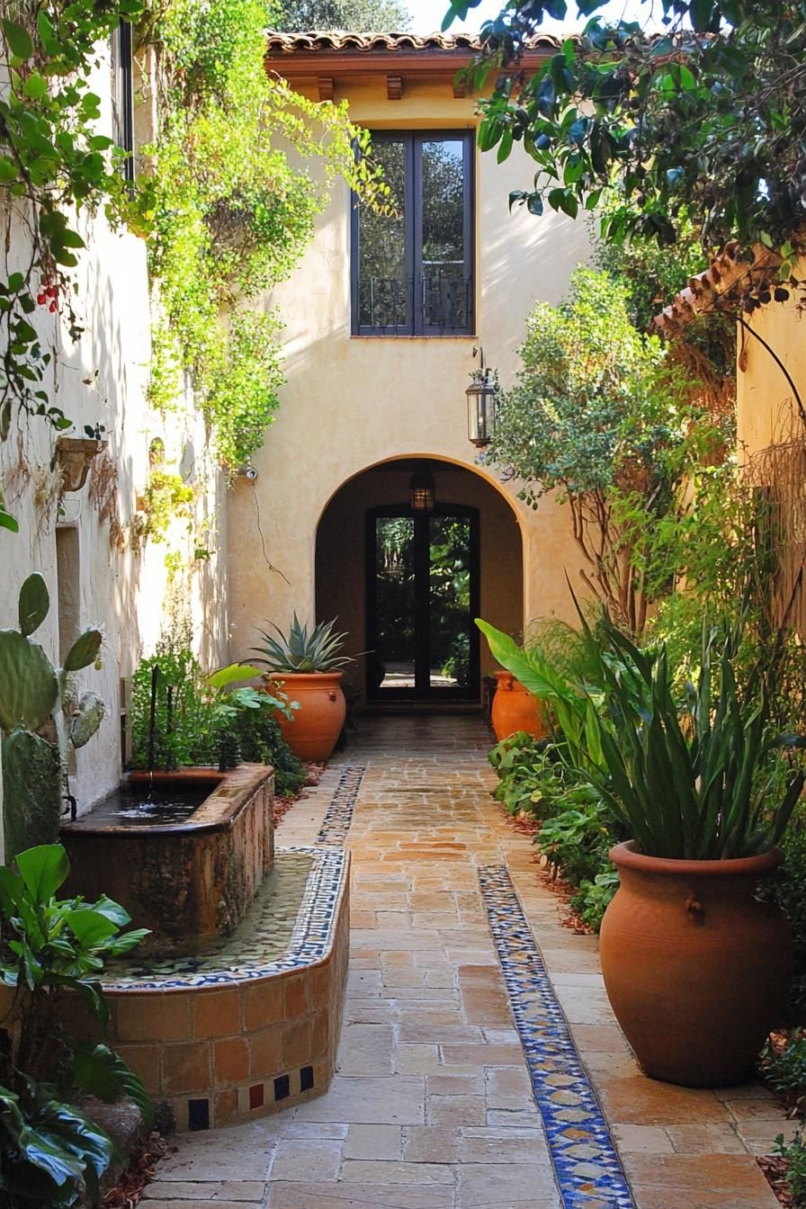 A Courtyard Oasis in Spanish Mediterranean Style