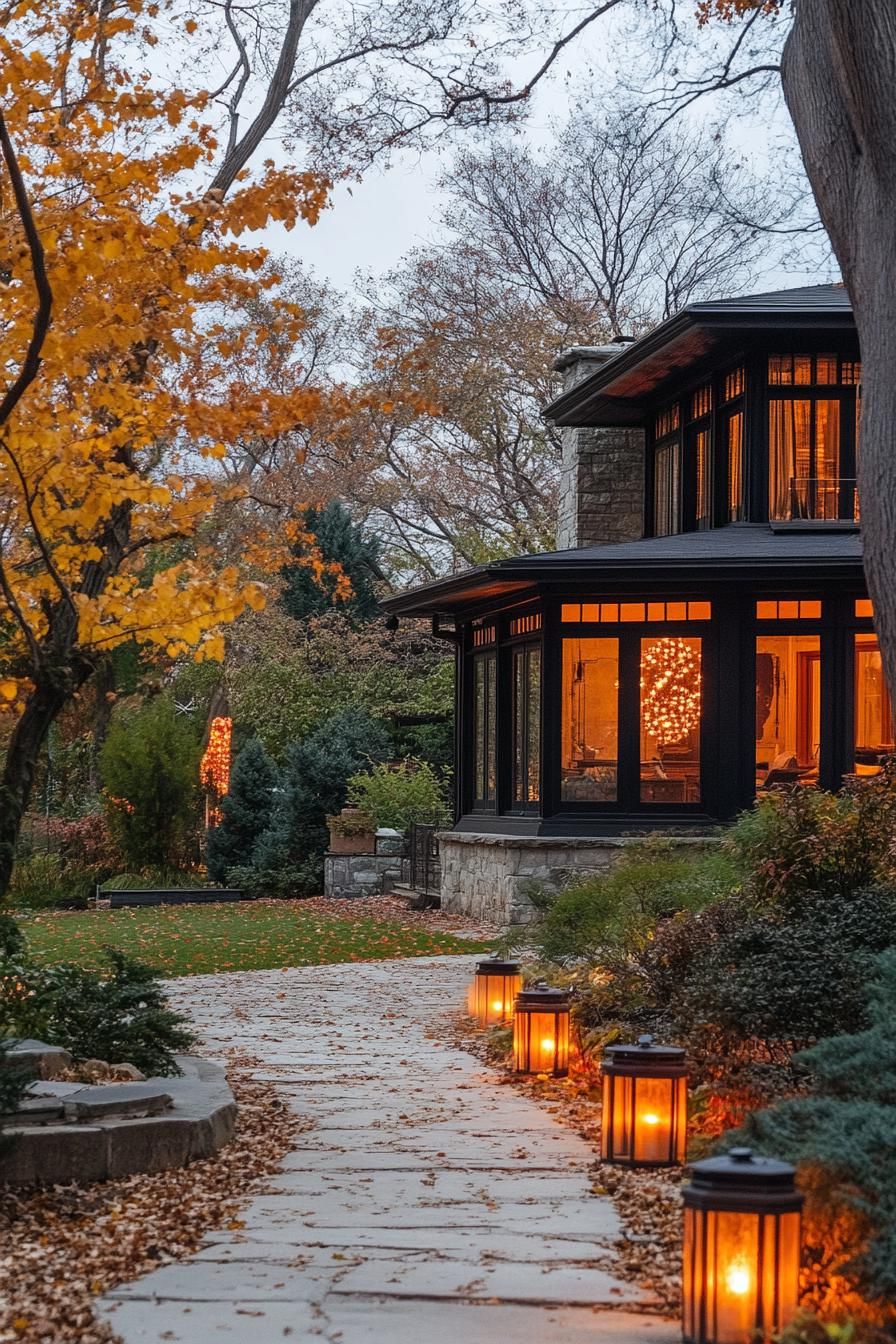 Antique Lanterns Paired With Modern Lighting